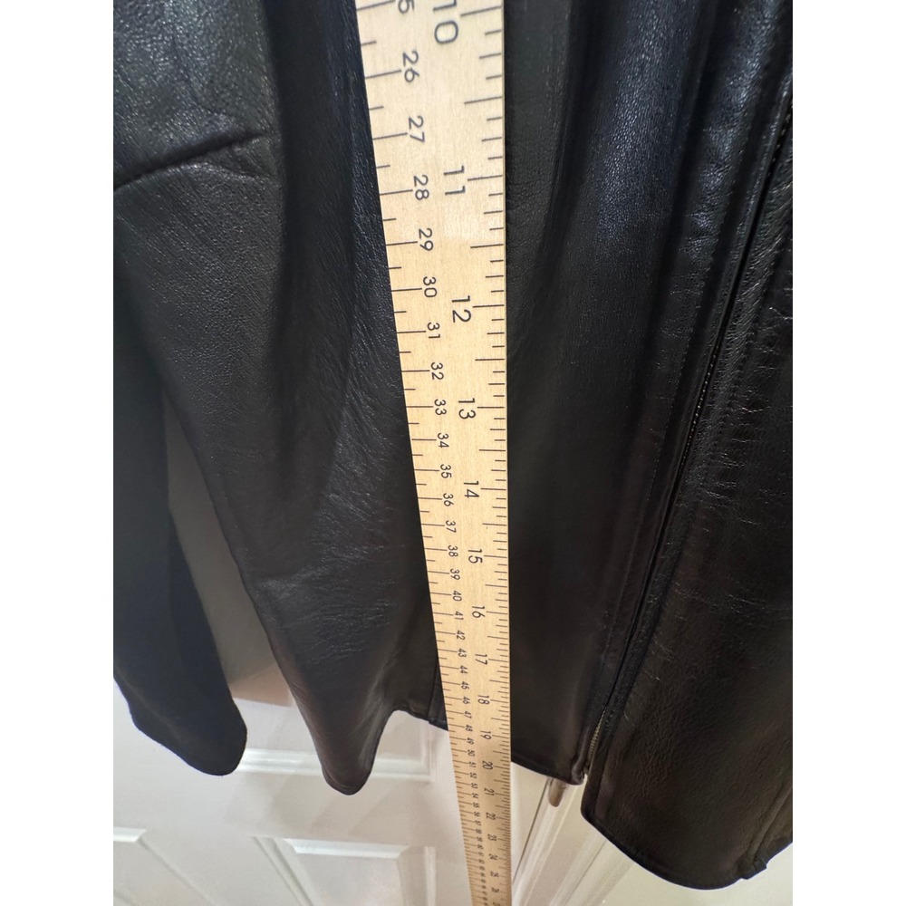 Razooks Womens Black Leather Knit Mixed Media Zip Front Jacket Size 6 - Picture 8 of 12